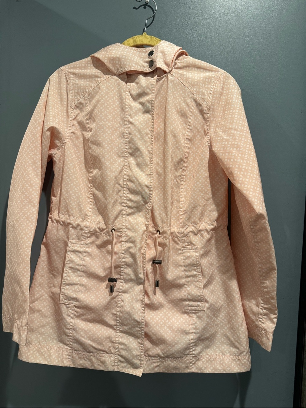 Merona Pink Printed Hooded Water Resistant Rain Jacket Size S/P